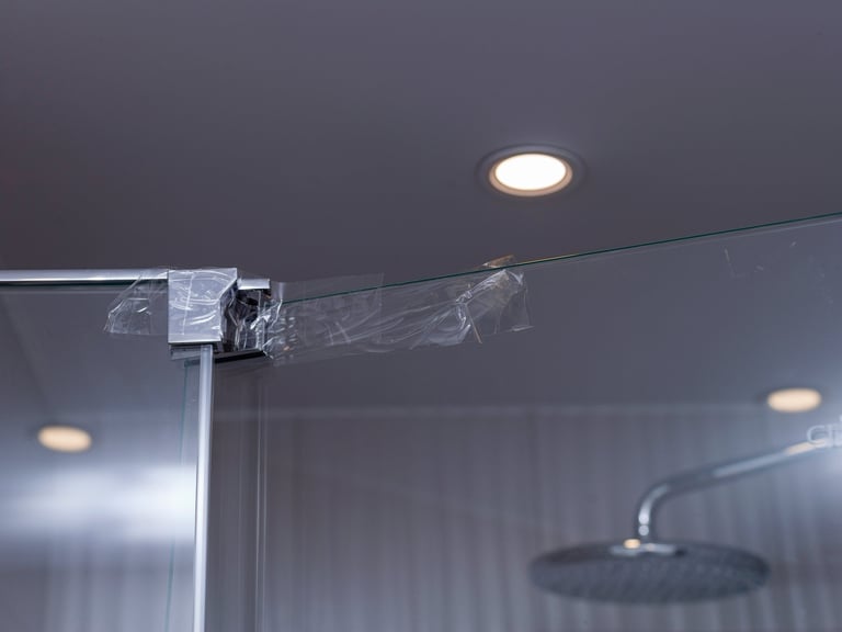 Glass door hinge installation hardware