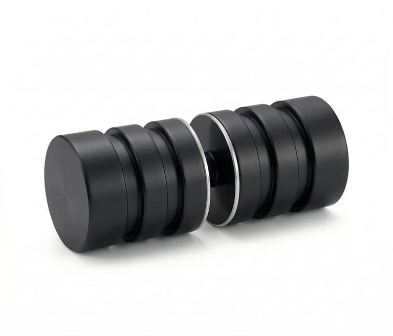 Black camera lens with multiple glass elements stacked and separated by metal rings, photographed against a white background