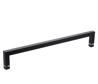 Black rectangular cabinet pull handle
