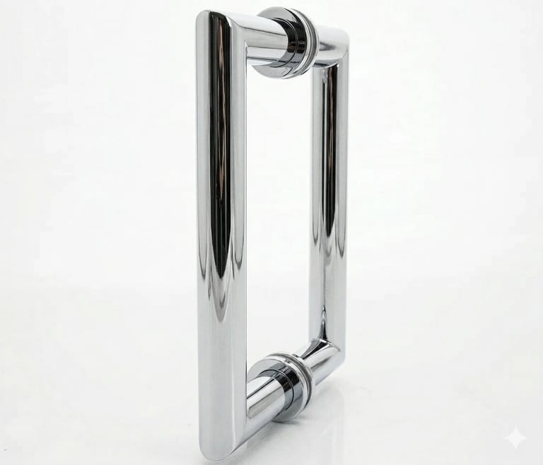 Chrome rectangular door pull handle